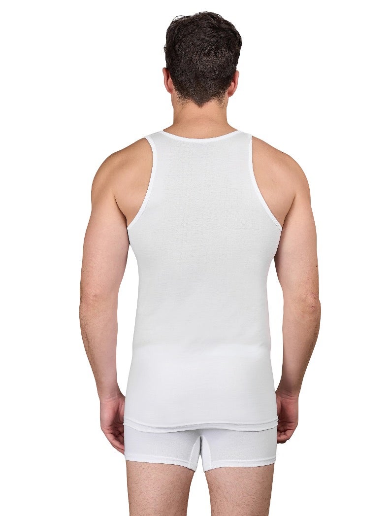 Dice® Men Cut Undershirt Bundle of 6 White Cut Shirts (100% Cotton) - Image 3